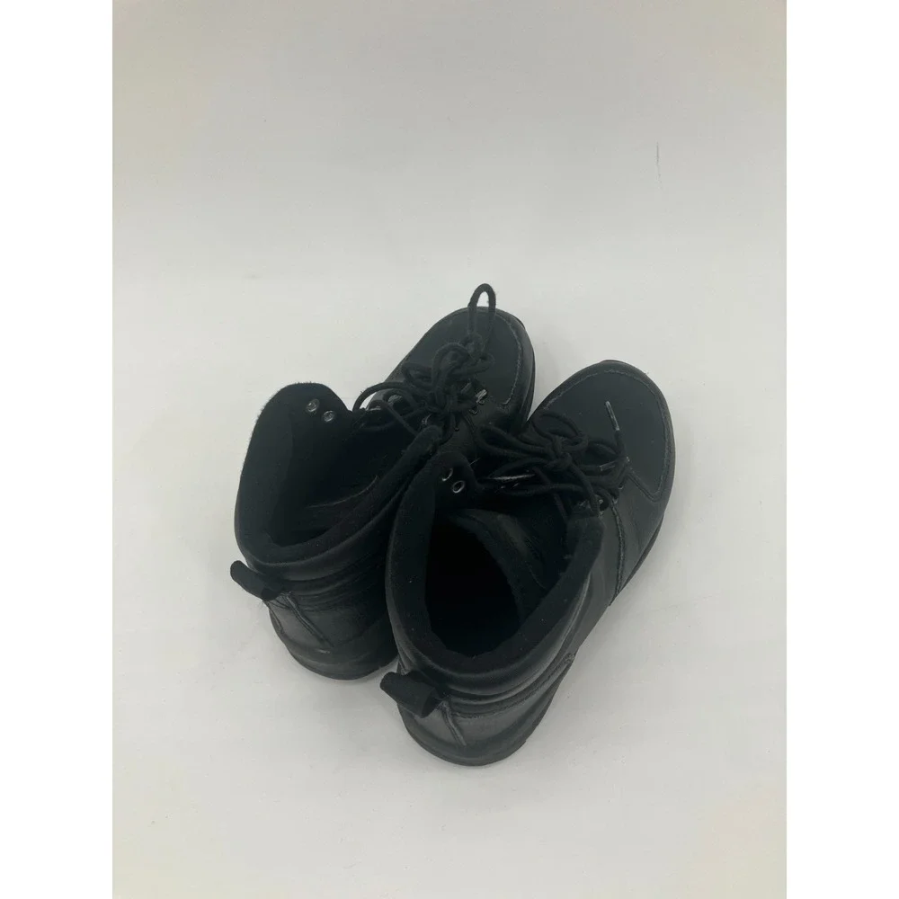Nike Manoa Leather BQ5372-001 Boots Kids US 5.5 Black Lace Up Round Toe Ankle